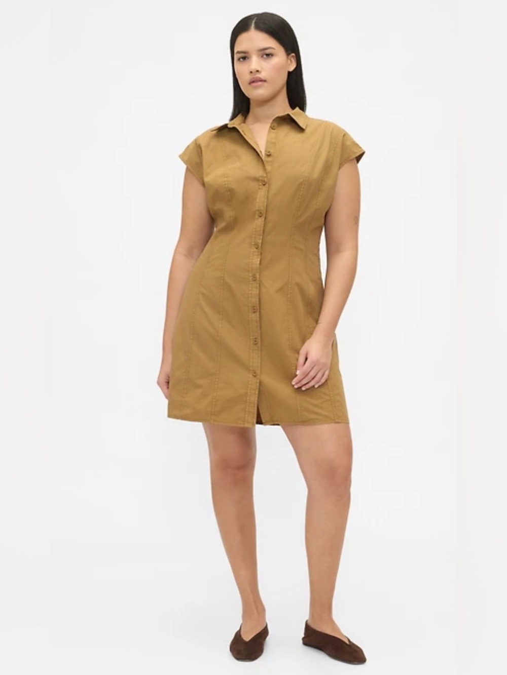 Gap Poplin Seamed Shirtdress Sz LT